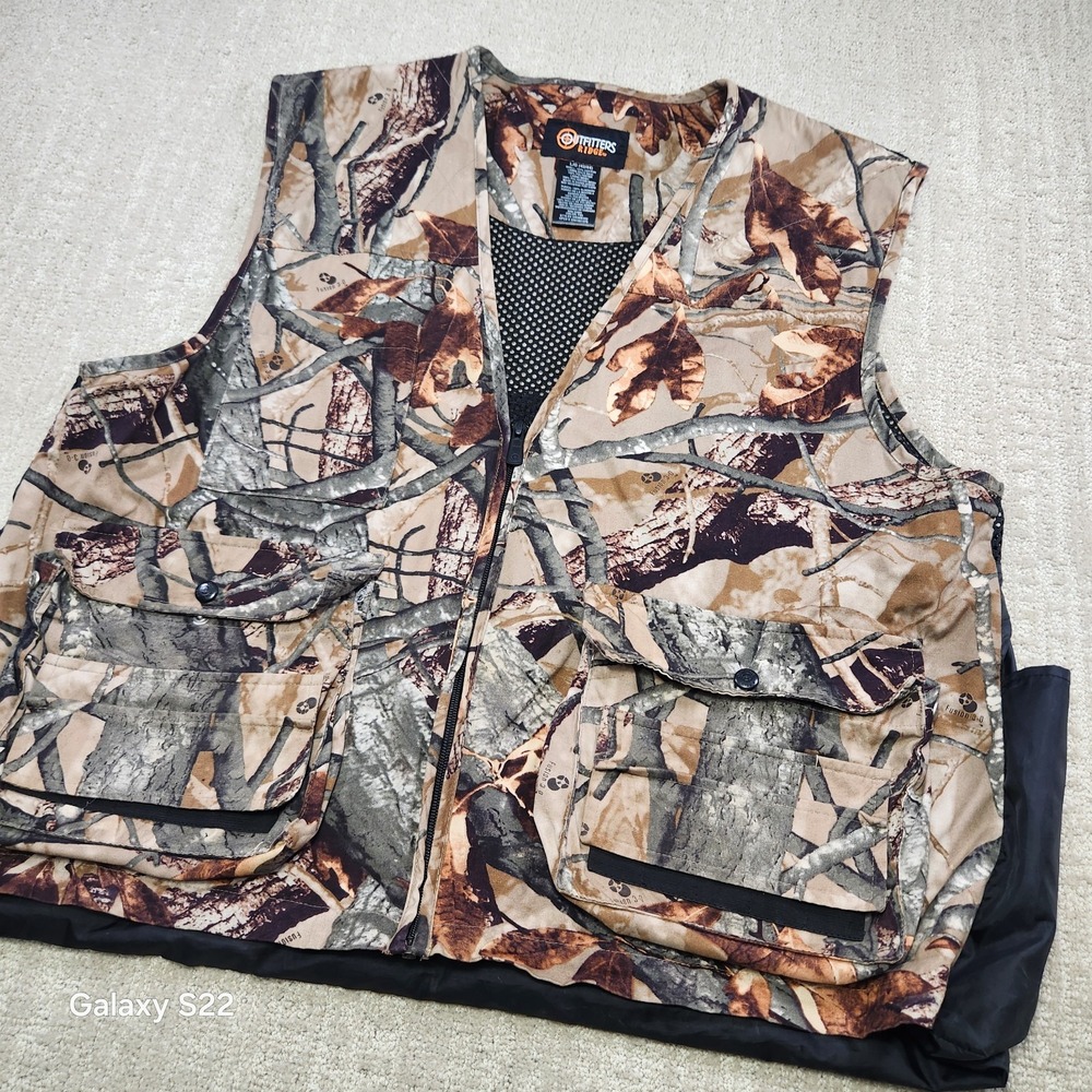 Upland Camo Hunting Vest Men Large Pockets Duck Pheasant Bird 3D Fusion Full Zip